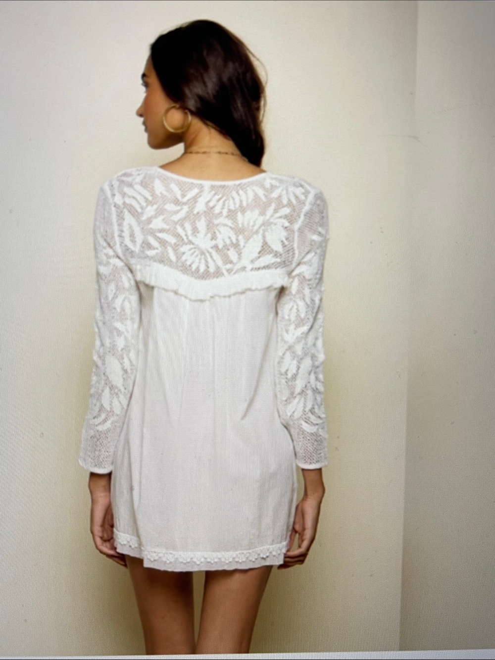 RAGA White Cotton Crochet Boho Tunic/Cover-Up - Picture 2 of 16